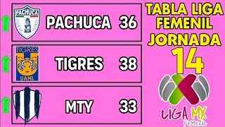 TABLA GENERAL LIGA MX FEMENIL 2024 JORNADA 14 🔥🔥🔥 [upl. by Harry]