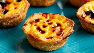 Pastel de Nata  Portuguese Custard Tarts Recipe [upl. by Romano]