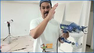 Graco 360 VSP Handheld Corded Paint Sprayer  Drywall and Paint construction project [upl. by Ainorev644]