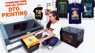 Direct to Garment DTG printing  Step by Step TShirt Printing Process [upl. by Sadnalor]