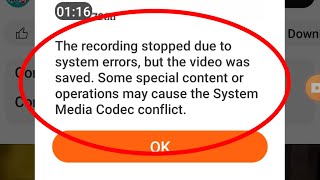 Fix The recording stopped due to system errors Problem Solve In Screen Recorder [upl. by Lawford]