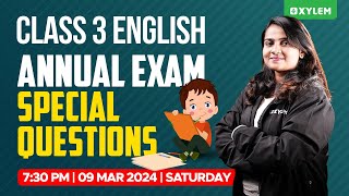 Class 3 English  Annual Exam Special Questions  Annual Exam 2024  Xylem Class 3 [upl. by Athal892]