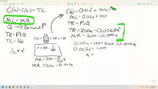 MR  MC Profit Maximization Problem Example Intermediate Micro [upl. by Aoket62]