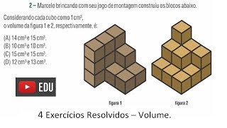 Exercícios de Volume  SARESP 6º e 7º anos [upl. by Auqeenwahs]