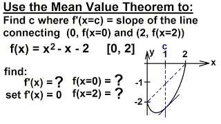 Calculus  Application of Differentiation 13 of 60 Mean Value Theorem Ex 1 fxx2x2 0 2 [upl. by Sellers]