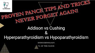 Addison vs Cushing amp Hyperparathyroidism vs Hypoparathyroidism Pance review [upl. by Nwahsek]