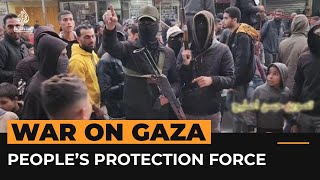 People’s Protection Force patrols Gaza market  Al Jazeera Newsfeed [upl. by Ehcram]