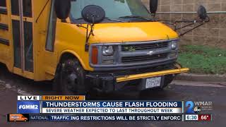 Thunderstorms cause flash flooding in Maryland [upl. by Joub]