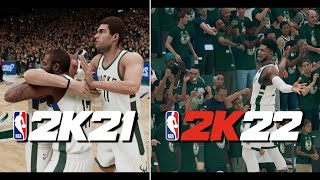 NBA 2K22 vs NBA 2K21 Comparison  FinalsRing Celebration  BIG UPGRADE [upl. by Akire501]