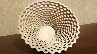 Making of scroll saw bowl basket  shown all stages of project [upl. by Enyahs590]