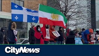 Iranian Montrealers standing in solidarity with protesters in Iran [upl. by Costello]