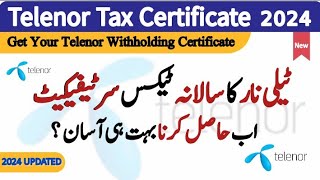 How to Get Telenor Withholding Tax Certificate in 2024  Just One Mint  Adjustable Tax 236  IRIS [upl. by Spence]