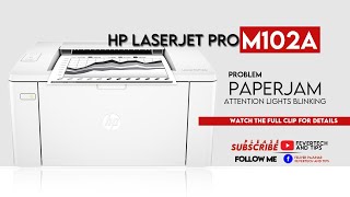 Hp Laserjet Pro M102a  PAPER JAM  ATTENTION LIGHTS BLINKING [upl. by Redan]