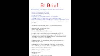 B1 Deutsch schreiben Brief schriftlich Prüfung Eltern Einladung b1 Prüfung b1prüfung brief [upl. by Enimsaj]