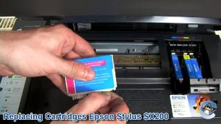 How to Change Ink Cartridges with a Epson Stylus SX200 [upl. by Maeve749]