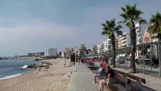 Beach and Promenade Blanes Costa Brava Spain [upl. by Treble]