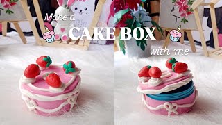 ✨🍰Making fake cake box🎂diy cake boxmy first cake box Clay artist diaries♡keerthana3142 clay [upl. by Nickles]