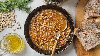 Mediterranean Vegan Black Eyed Pea Soup Greek Style [upl. by Chadbourne822]