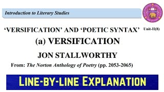 Versification and Poetic Syntax a Versification Jon Stallworthy The Norton Anthology of Poetry [upl. by Euqinomahs614]