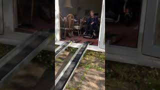 How to get over obstacles in an electric folding wheelchair using the LITHTECH telescopic ramps [upl. by O'Carroll254]