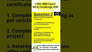 1 Min IBBI Exam MCQ Challenge39  IBBI Valuation Exam Full Syllabus  IBBI Cracker [upl. by Ayikin]