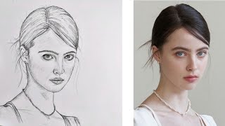 Stunning Beautiful Girl Easy Face Drawing Proportions with the Loomis Method Techniques [upl. by Nonnah]