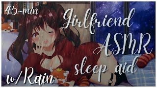 ASMR Girlfriend Sleep Aid 45 min  Breathing amp Heartbeats to help you sleep  RAIN No talking [upl. by Yerocal]