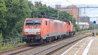 DBC 189 078  DBC 6427 komen los voorbij station Eindhoven Centraal [upl. by Yanahs]