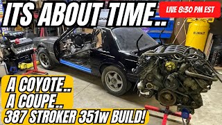 A Coyote A Coupe and a 387 Stroker 351w Build SHOP TALK JUNKYARD MODS [upl. by Einahpit]