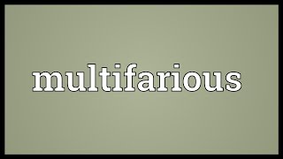 Multifarious Meaning [upl. by Kravits]