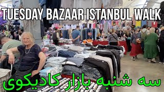 Istanbul Travel 2024  Kadikoy Tuesday Bazaar  خرید ارزان استانبول در سه شنبه بازار کادیکوی [upl. by Raynata999]