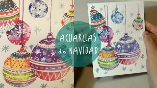 ACUARELAS DE NAVIDAD como pintar esferasadornos by ART Tv  SPEED PAINTING ESPAÑO [upl. by Dlabihcra]