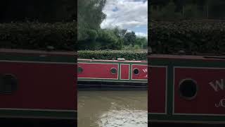 Narrowboat Dacre cruising down the Grand Union canal at Weedon Bec heading towards Bugbrooke canal [upl. by Akemot]