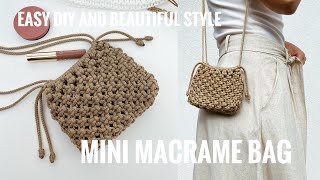 Easy DIY  How to make a Macrame Bag  Macrame Bag Tutorial  Mała Torebka  Jak zrobić torebkę [upl. by Ahseinar952]