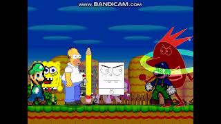 Mugen 1018 Better Luigi Cheap Homer Ki Sbob Dark Sbob vs EMario EDD Doodlebob Pinkamena [upl. by Blockus]