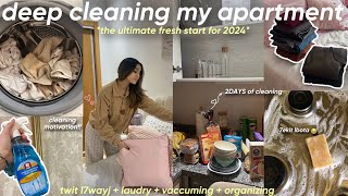 deep clean my apartment with me🏠🧼🧺أيام التخمال و الحداكة🧻 organisecleanvacuum 🧹 [upl. by Amahs]