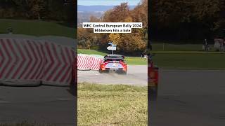 WRC Central European Rally 2024 Mikkelsen hits a bale rally wrc rallye [upl. by Retluoc]