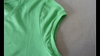 How to make tshirt sleeves into cap sleeves [upl. by Hemetaf]