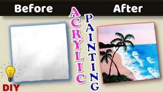 Acrylic Painting on Canvas step by step for beginners 😍 [upl. by Aidyn]