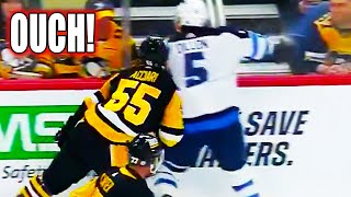 Brenden Dillon Noel Acciari Illegal Check to the Head FULL CLIP 2024 NHL Highlights [upl. by Isleana]