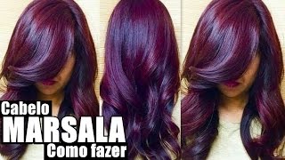 COLORAÇÃO MARSALA  Passo a passo  Violeta  Como fazer [upl. by Gnoix151]