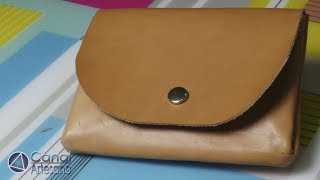 Monedero de cuero sin coser CON PATRÓN DIY Tutorial [upl. by Handler]