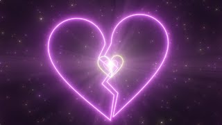 Broken Heart Sign Valentines Day Breakup Concept Neon Lights Tunnel 4K Background VJ Video Effect [upl. by Notsew]