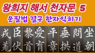 🌈王羲之楷書千字文5 정배속 왕희지 해서천자문5 훈음 독음 뜻풀이 书法 书道 Calligraphy [upl. by Henrion737]