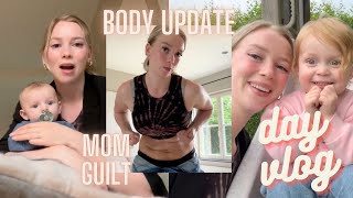 A DAY AS A MOM OF TWO  POSTPARTUM BODY UPDATE  MOM GUILT [upl. by Ahseik]