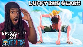 LUFFY 2ND GEAR  ONE PIECE REACTION EPISODE 271  272  ANIME  SUB [upl. by Nodnarb]