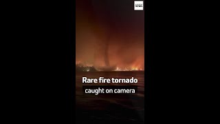 Rare fire tornado caught on camera [upl. by Naashom910]