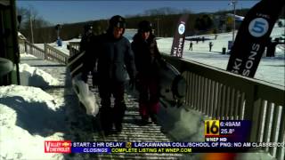 Montage Mountain  WNEP Ryan Leckey and Mindi Ramsey try out airboarding [upl. by Nere]