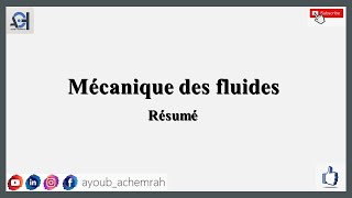 Résumé de la mécanique des fluides 2 [upl. by Anicnarf]