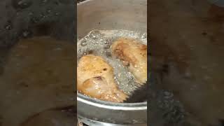 Chicken Deep Frying at Home [upl. by Yelreveb]